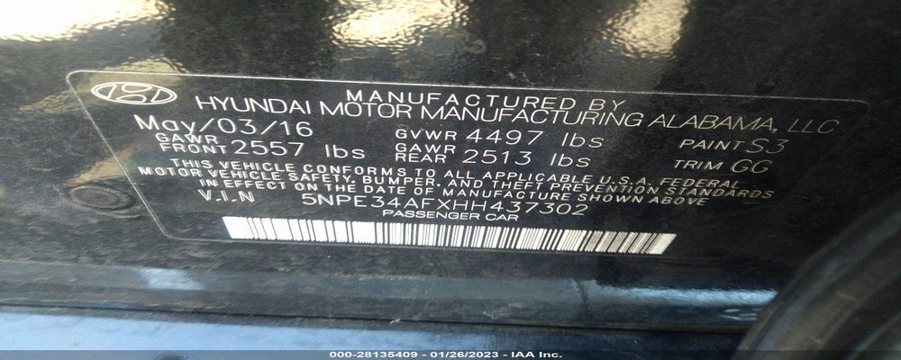 5NPE34AFXHH437302 2017 HYUNDAI SONATA photo no. 9