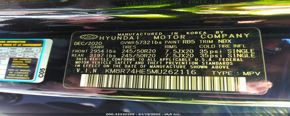 KM8R74HE5MU262116 2021 HYUNDAI PALISADE photo no. 9