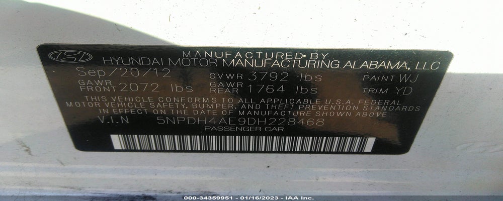 5NPDH4AE9DH228468 2013 HYUNDAI ELANTRA photo no. 9