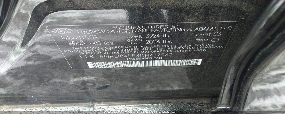 5NPD84LF3KH477562 2019 HYUNDAI ELANTRA photo no. 9