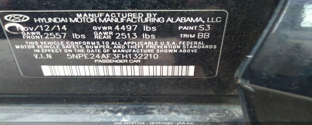 5NPE24AF3FH132210 2015 HYUNDAI SONATA photo no. 9