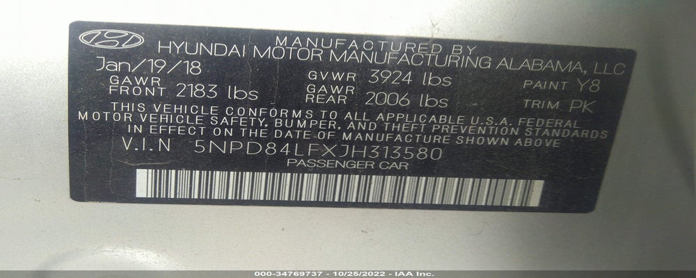 5NPD84LFXJH313580 2018 HYUNDAI ELANTRA photo no. 9