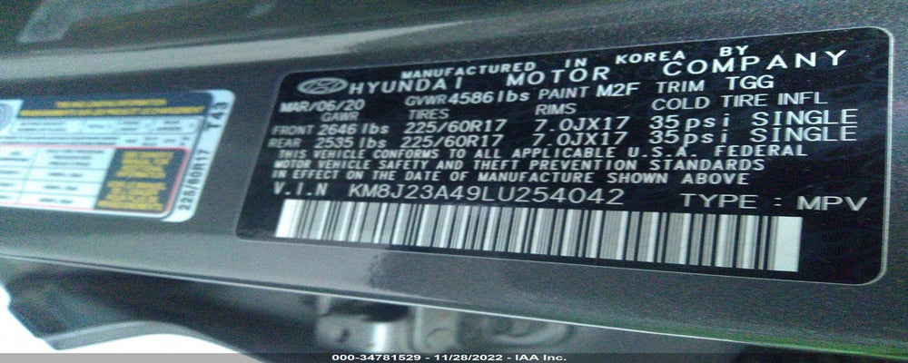 KM8J23A49LU254042 2020 HYUNDAI TUCSON photo no. 9