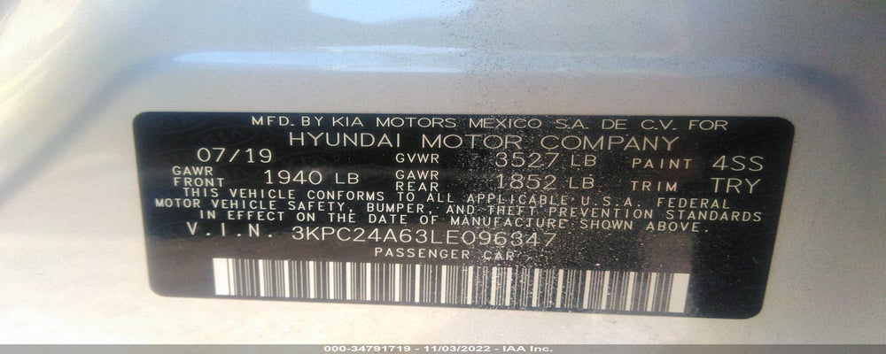 3KPC24A63LE096347 2020 HYUNDAI ACCENT photo no. 9
