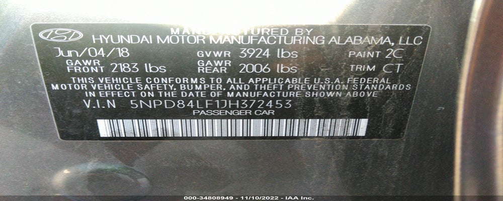 5NPD84LF1JH372453 2018 HYUNDAI ELANTRA photo no. 9