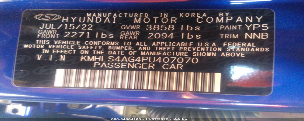 KMHLS4AG4PU407070 2023 HYUNDAI ELANTRA photo no. 9
