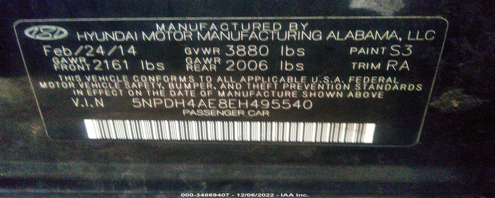 5NPDH4AE8EH495540 2014 HYUNDAI ELANTRA photo no. 9
