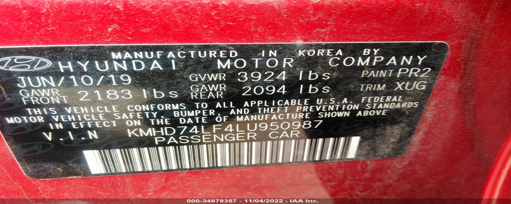 KMHD74LF4LU950987 2020 HYUNDAI ELANTRA photo no. 9