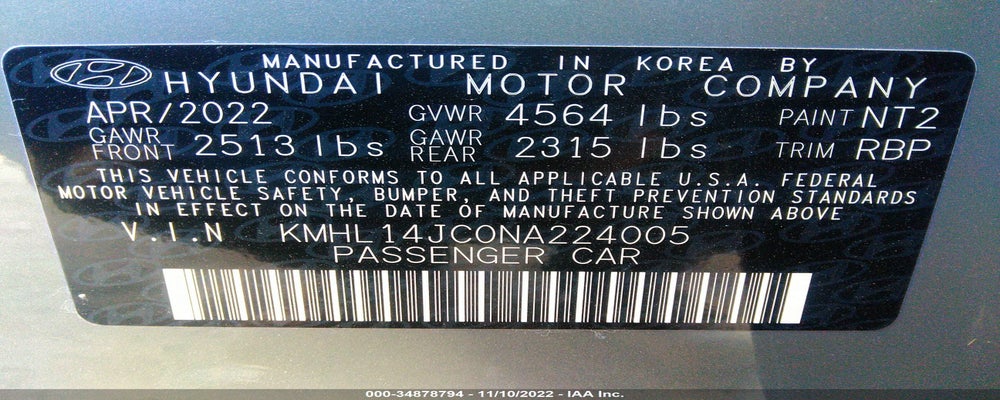 KMHL14JC0NA224005 2022 HYUNDAI SONATA photo no. 9