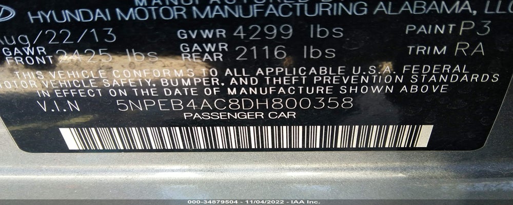 5NPEB4AC8DH800358 2013 HYUNDAI SONATA photo no. 9