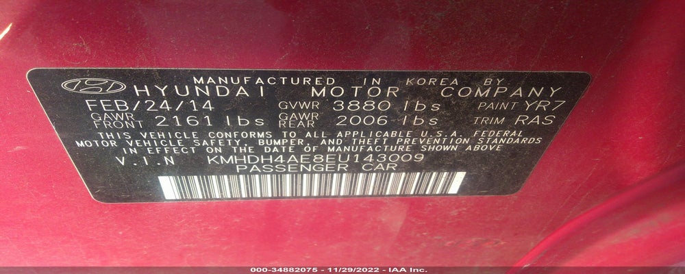 KMHDH4AE8EU143009 2014 HYUNDAI ELANTRA photo no. 9