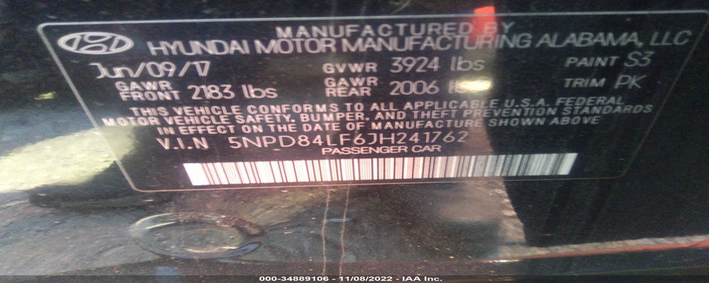 5NPD84LF6JH241762 2018 HYUNDAI ELANTRA photo no. 9