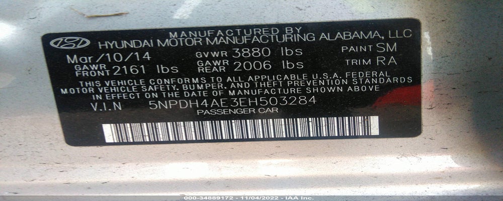 5NPDH4AE3EH503284 2014 HYUNDAI ELANTRA photo no. 9