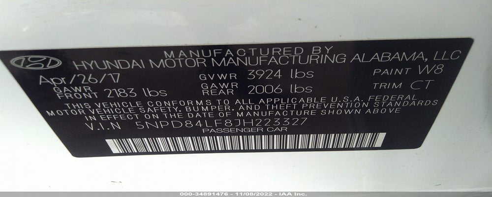 5NPD84LF8JH223327 2018 HYUNDAI ELANTRA photo no. 9