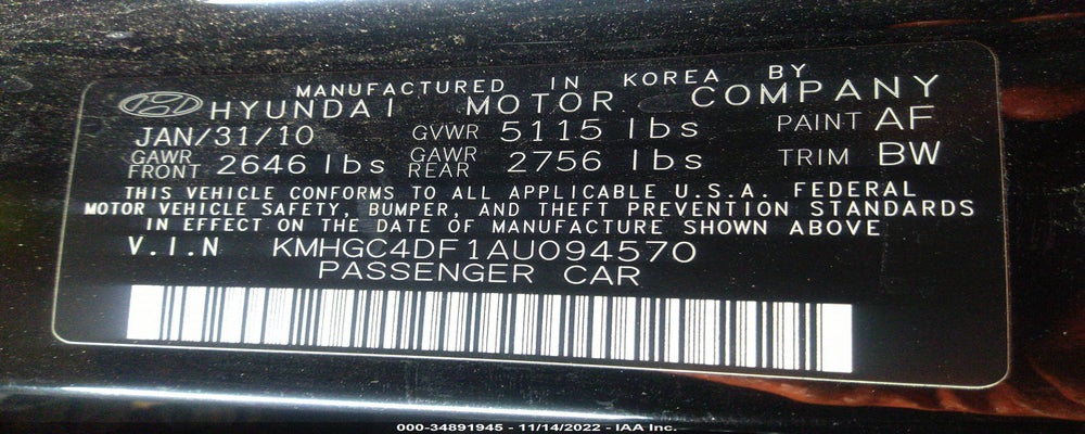 KMHGC4DF1AU094570 2010 HYUNDAI GENESIS photo no. 9