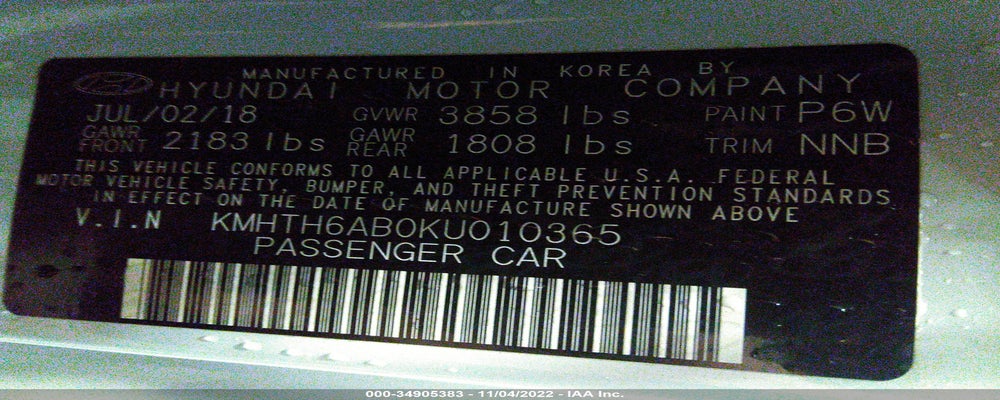 KMHTH6AB0KU010365 2019 HYUNDAI VELOSTER photo no. 9