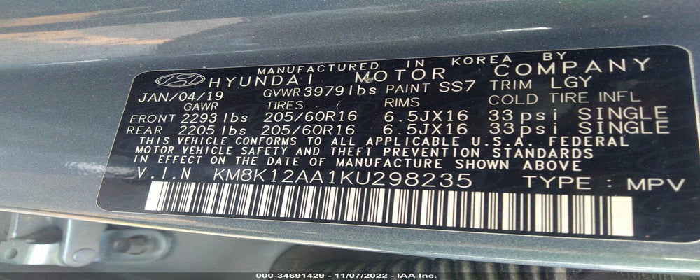 KM8K12AA1KU298235 2019 HYUNDAI KONA photo no. 9