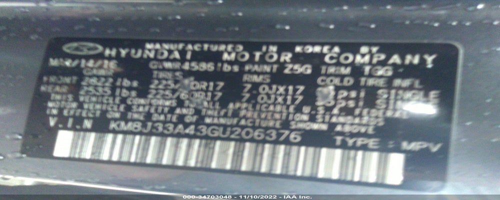 KM8J33A43GU206376 2016 HYUNDAI TUCSON photo no. 9