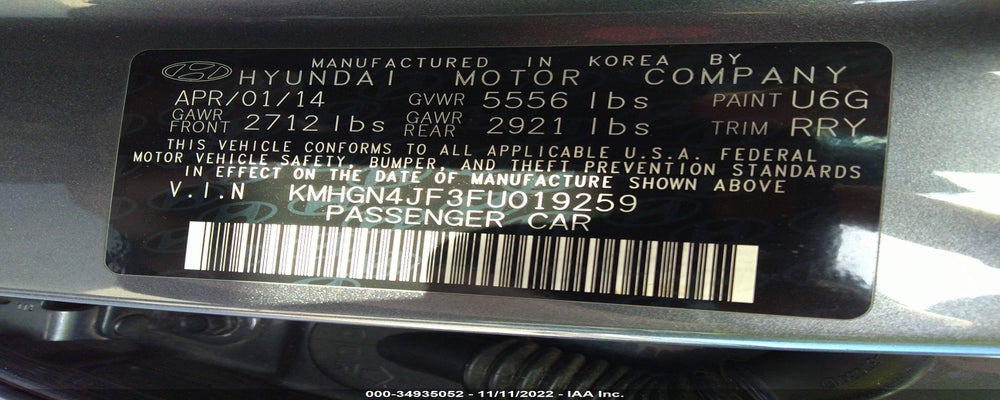 KMHGN4JF3FU019259 2015 HYUNDAI GENESIS photo no. 9