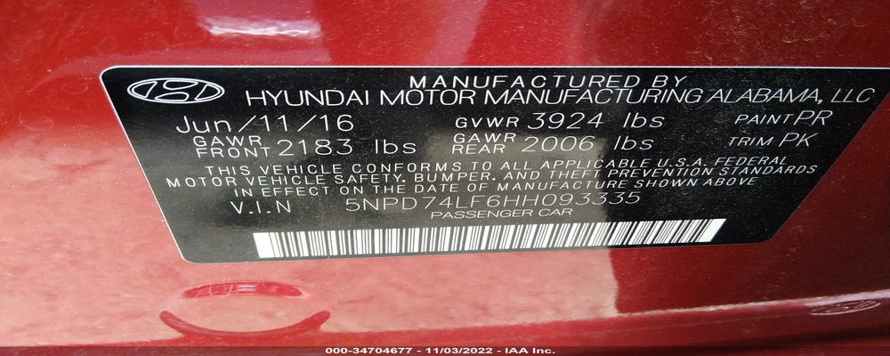 5NPD74LF6HH093335 2017 HYUNDAI ELANTRA photo no. 9