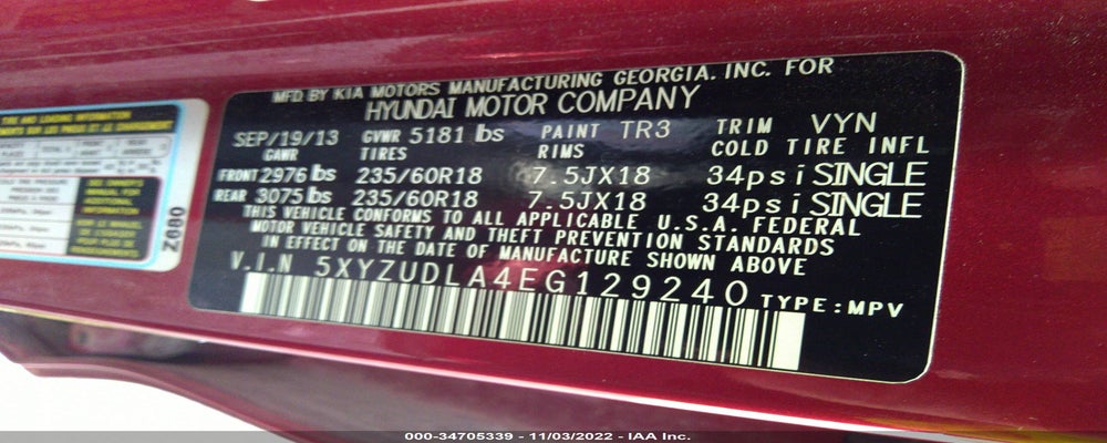 5XYZUDLA4EG129240 2014 HYUNDAI SANTA FE SPORT photo no. 9