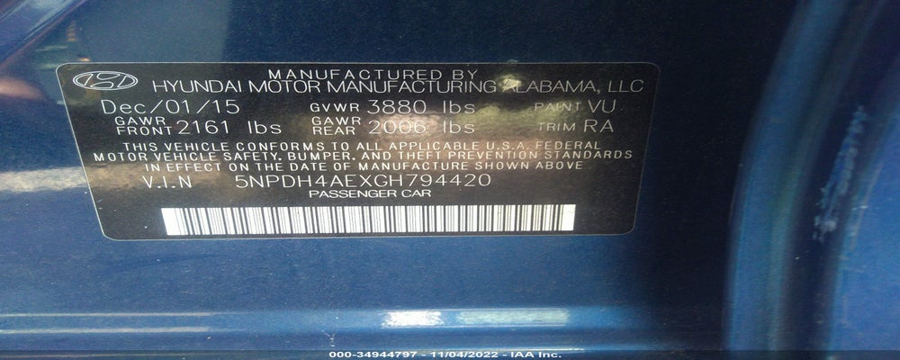 5NPDH4AEXGH794420 2016 HYUNDAI ELANTRA photo no. 9