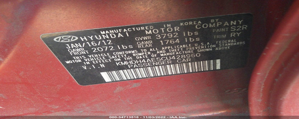 KMHDH4AE5CU428960 2012 HYUNDAI ELANTRA photo no. 9