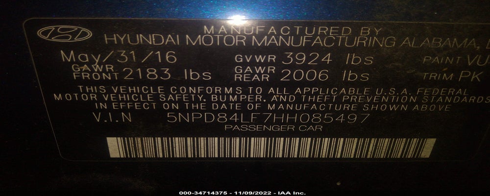 5NPD84LF7HH085497 2017 HYUNDAI ELANTRA photo no. 9