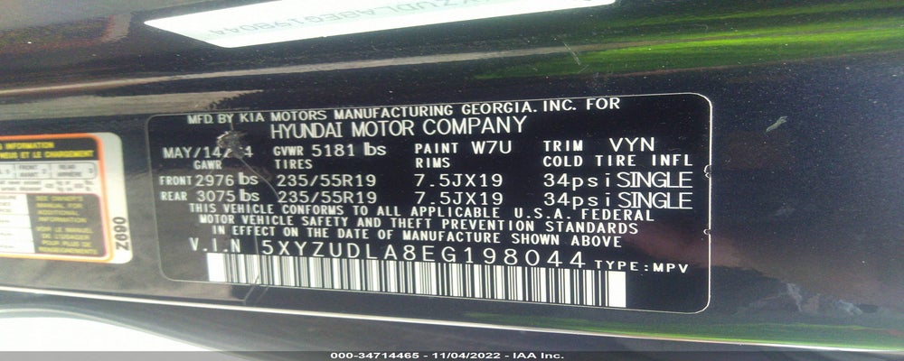 5XYZUDLA8EG198044 2014 HYUNDAI SANTA FE SPORT photo no. 9
