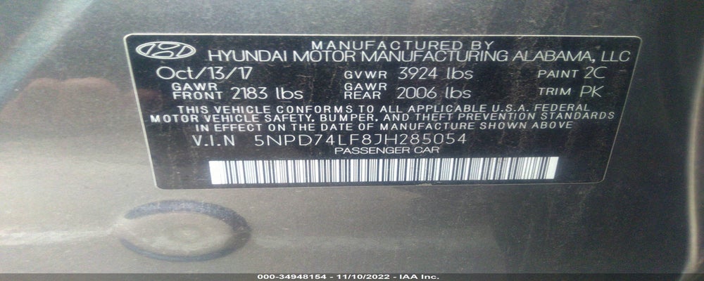 5NPD74LF8JH285054 2018 HYUNDAI ELANTRA photo no. 9