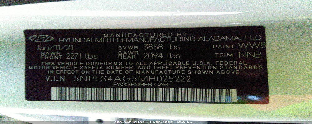 5NPLS4AG5MH025222 2021 HYUNDAI ELANTRA photo no. 9