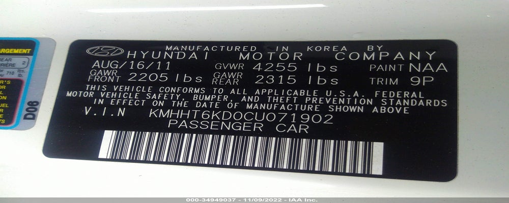 KMHHT6KD0CU071902 2012 HYUNDAI GENESIS COUPE photo no. 9