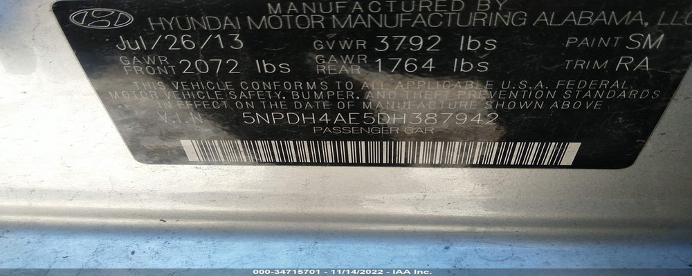 5NPDH4AE5DH387942 2013 HYUNDAI ELANTRA photo no. 9