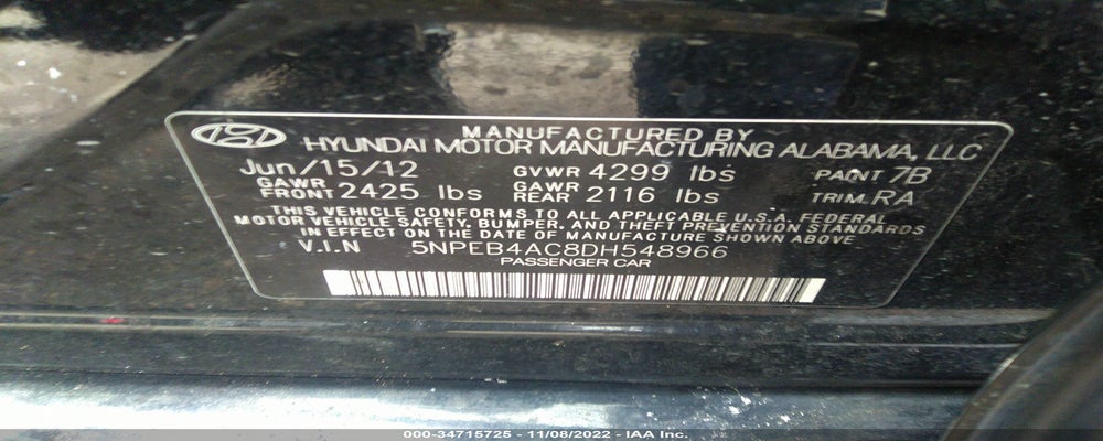5NPEB4AC8DH548966 2013 HYUNDAI SONATA photo no. 9