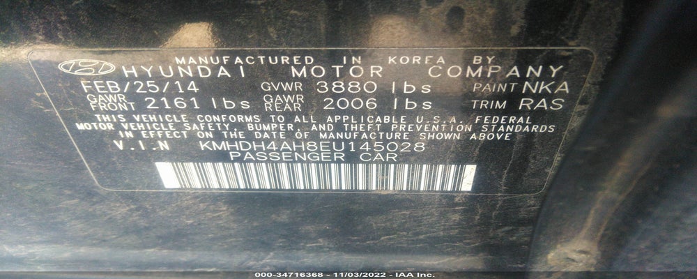 KMHDH4AH8EU145028 2014 HYUNDAI ELANTRA photo no. 9