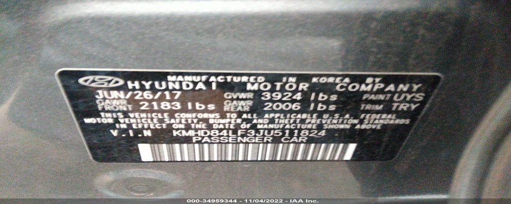 KMHD84LF3JU511824 2018 HYUNDAI ELANTRA photo no. 9