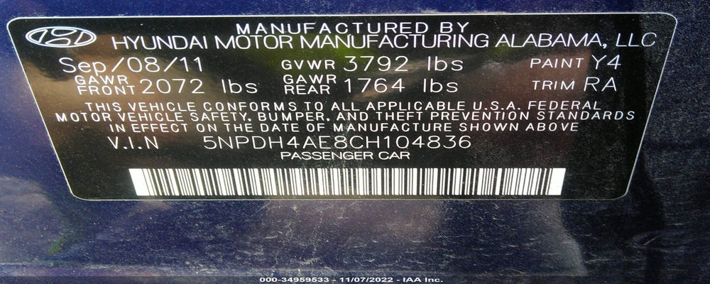 5NPDH4AE8CH104836 2012 HYUNDAI ELANTRA photo no. 9