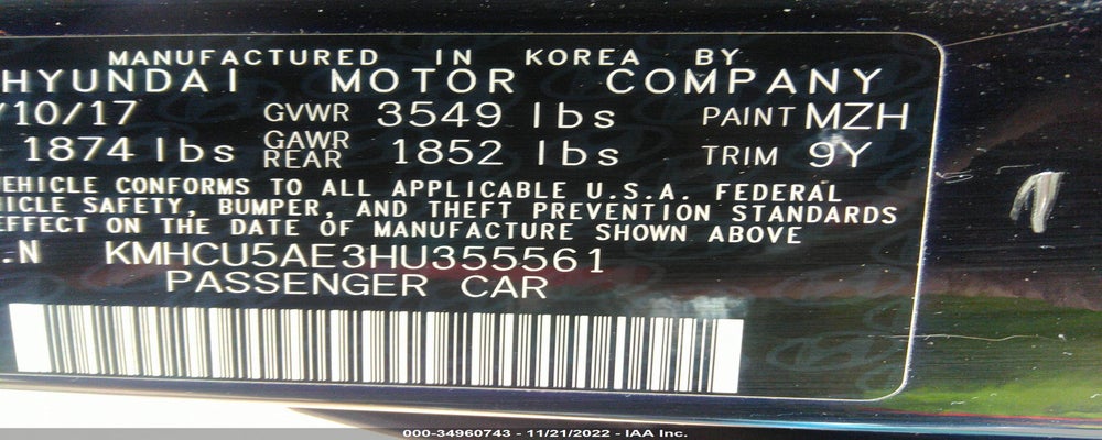 KMHCU5AE3HU355561 2017 HYUNDAI ACCENT photo no. 9