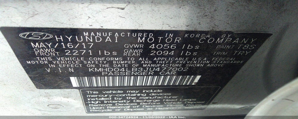KMHD04LB3JU477002 2018 HYUNDAI ELANTRA photo no. 9
