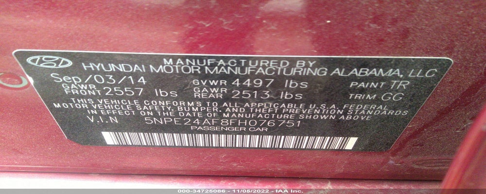 5NPE24AF8FH076751 2015 HYUNDAI SONATA photo no. 9