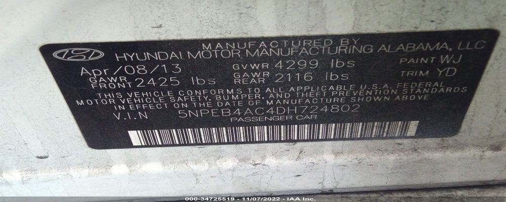 5NPEB4AC4DH724802 2013 HYUNDAI SONATA photo no. 9