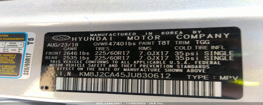 KM8J2CA45JU830612 2018 HYUNDAI TUCSON photo no. 9