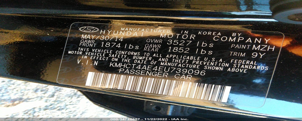 KMHCT4AE4EU739096 2014 HYUNDAI ACCENT photo no. 9