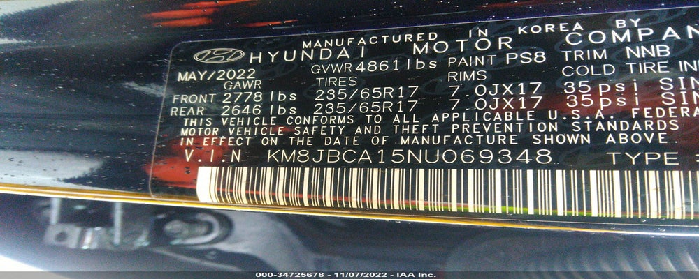 KM8JBCA15NU069348 2022 HYUNDAI TUCSON HYBRID photo no. 9