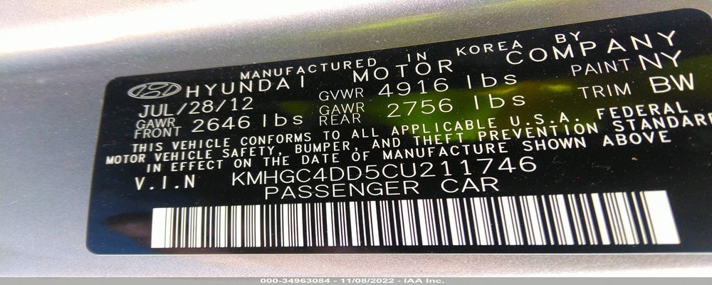 KMHGC4DD5CU211746 2012 HYUNDAI GENESIS photo no. 9