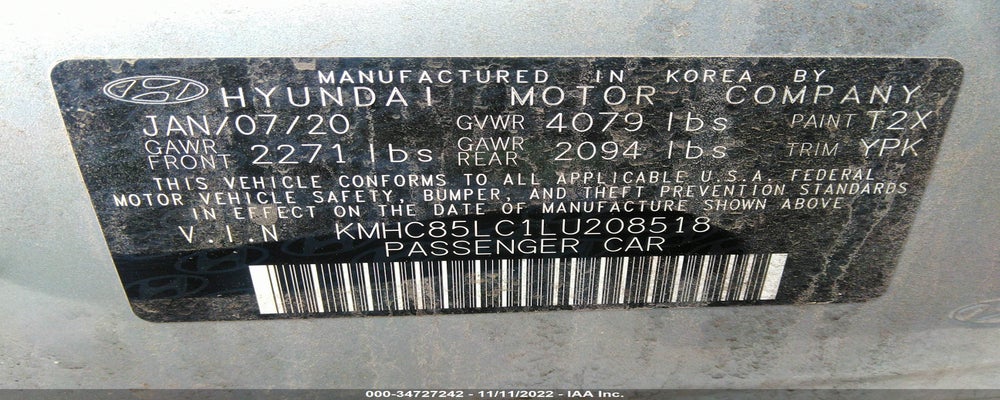 KMHC85LC1LU208518 2020 HYUNDAI IONIQ HYBRID photo no. 9