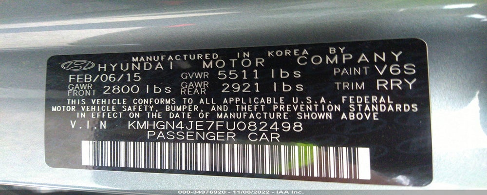 KMHGN4JE7FU082498 2015 HYUNDAI GENESIS photo no. 9