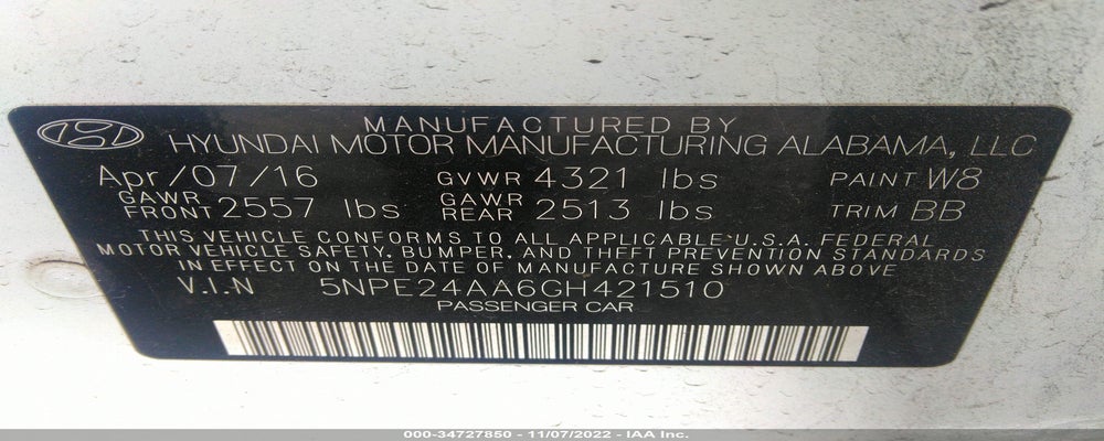 5NPE24AA6GH421510 2016 HYUNDAI SONATA photo no. 9