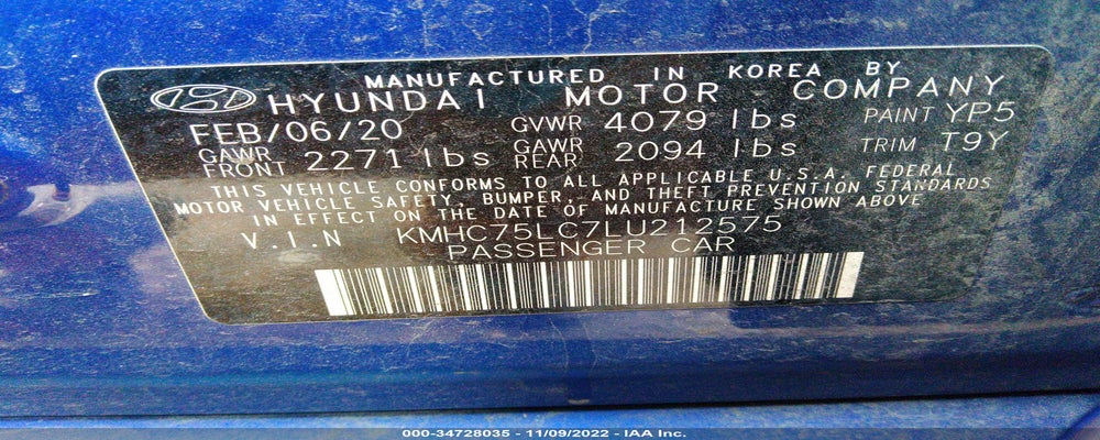 KMHC75LC7LU212575 2020 HYUNDAI IONIQ HYBRID photo no. 9