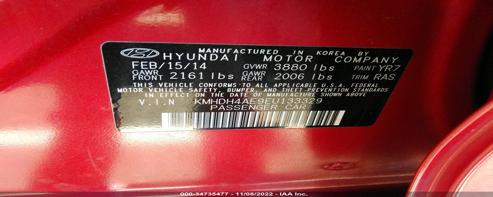 KMHDH4AE9EU133329 2014 HYUNDAI ELANTRA photo no. 9